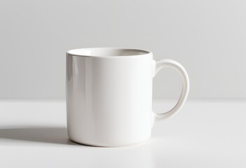 Fototapeta premium Blank white mug mockup on white background.