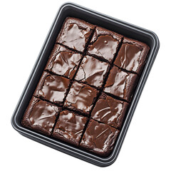 A Modern Non Stick Brownie Pan with Polished Finish Isolated on Transparent Background