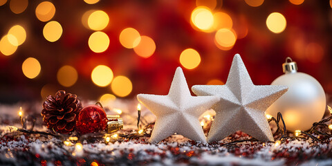 Elegant Christmas Decoration with Star and Pinecone