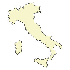 Italy map symbol shape, travel web flat concept icon web vector illustration .