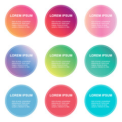 Set of Bubble title shape, banner geometric design, modern frame vector illustration .