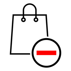 Shopping bag line icon, supermarket paper plastic package sign, eco shop vector illustration .