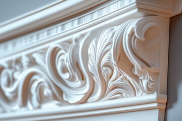 A close-up view of a decorative design on a wall