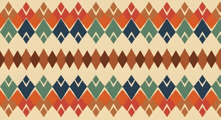 Geometric Pattern Design: Vibrant Autumnal Hues