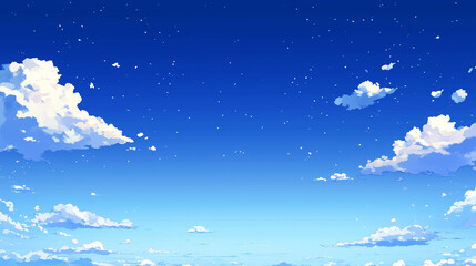 Fototapeta premium Tranquil blue sky with fluffy white clouds and gentle sunlight