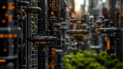 A post-singularity world where AI governs humanity, shaping a new era of technology and coexistence.