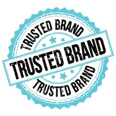 Obraz premium TRUSTED BRAND text on blue-black round stamp sign