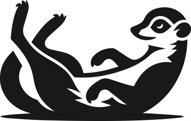 black and white cartoon meerkat illustration