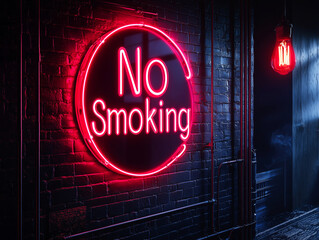 Glowing No Smoking neon sign