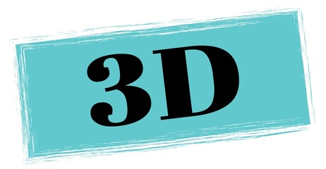 3D text written on blue-black stamp sign.