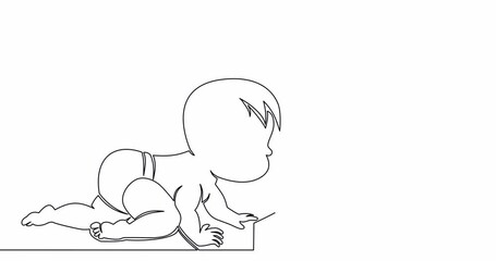 Self drawing line animation population growth and birth rate chart continuous one single line drawn concept video