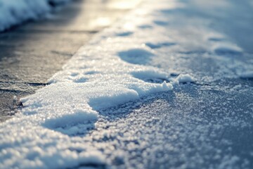 A close-up view of snow on the ground