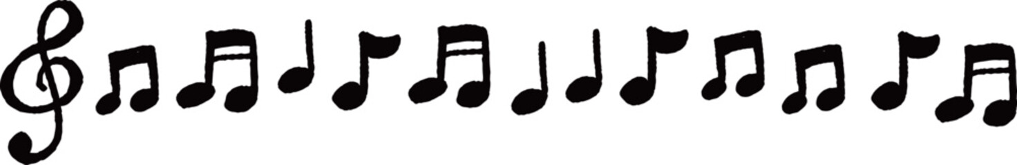 音符のライン　手描きイラスト