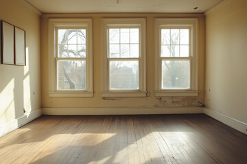 Bright Minimalist Art Gallery Interior With Large Windows And Natural Light