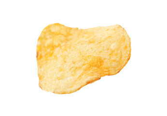 One tasty potato chip isolated on white