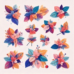 Fototapeta premium Spearmint A Stunning Watercolor-Inspired Collection of Colorful and Playful Illustrations