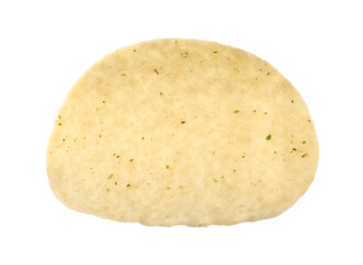 One tasty potato chip isolated on white