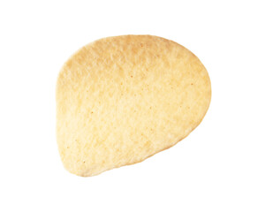 One tasty potato chip isolated on white