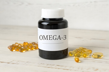Deluxe Black Bottle of Omega-3 Supplements, Maximum Potency Formula 