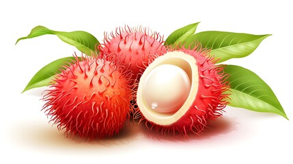 Rambutan fruit isolated on white background