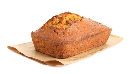 One tasty carrot cake isolated on white