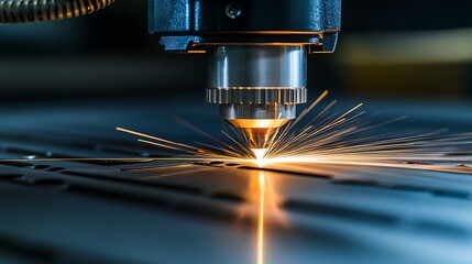 Advanced Industrial Laser Cutter Performing High-Precision Cuts