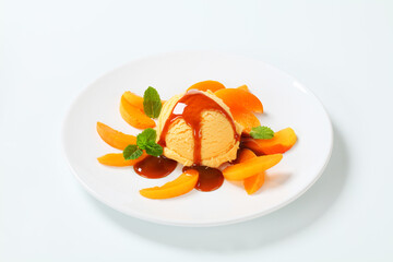 Apricot ice cream dessert