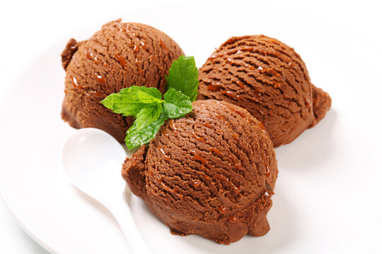 Scoops of chocolate ice cream