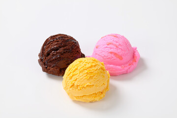 Three scoops of ice cream