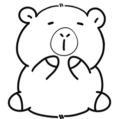 Obraz premium Vector illustration of capybara isolated on white background. For kids coloring book.