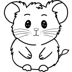 Vector illustration of quokka isolated on white background. For kids coloring book.