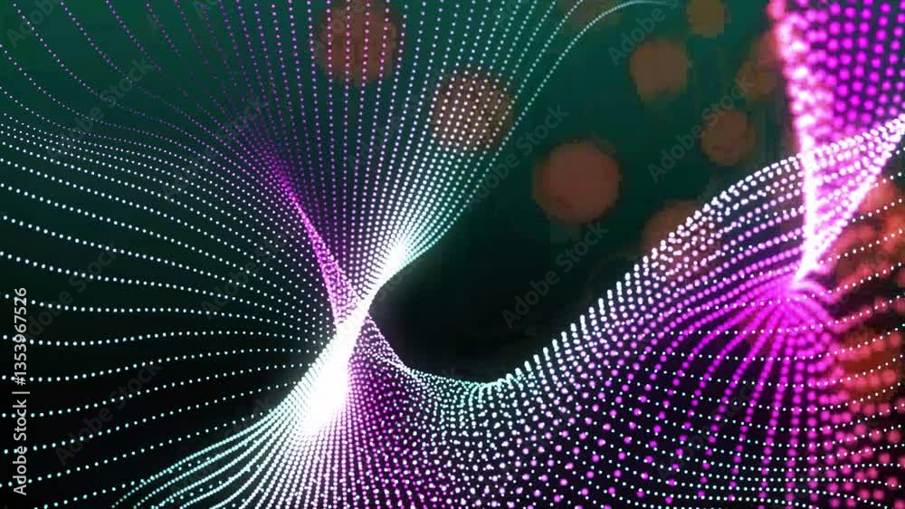 Poster abstract backgrounds with digital dot wave animation. looping animated background with futuristic mo