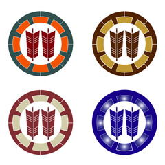  カラー家紋:源氏輪に並び矢（透過可）