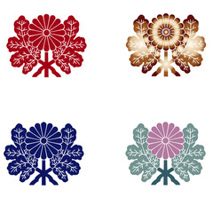 カラー家紋:葉菊（透過可）