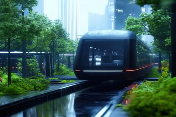 Obraz premium An immersive cityscape where vibrant lights meet modern architecture in a stunning urban panorama.