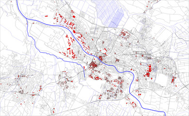City plan of Bremen (Germany)