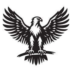 Hawk silhouette black and white vector icon