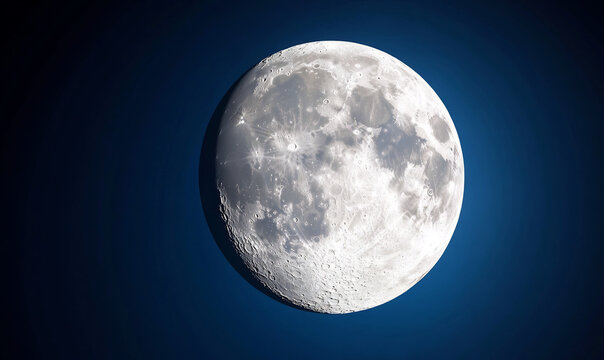 Waxing gibbous moon night sky space