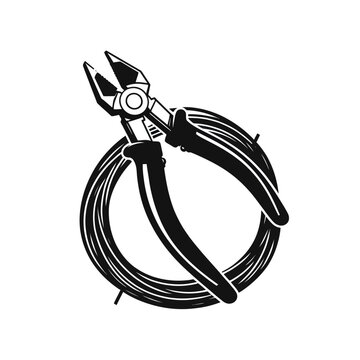 black pliers cutting wire clip art preview