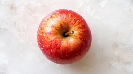 Ripe Baldwin apple with rustic red tones on clean white surface, classic apple variety portrait