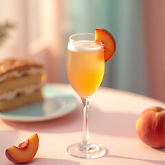 glass of orange juice and fruit