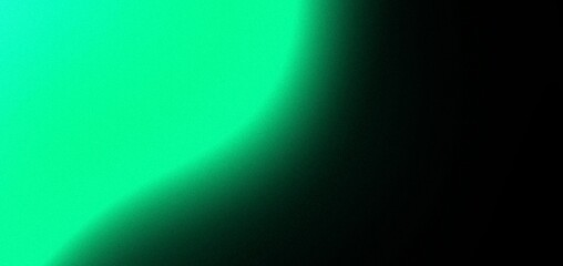 grainy glowing green black divided noisy curve abstract gradient background with blank space