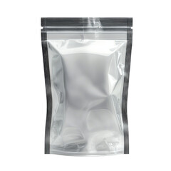 Clear stand up pouch with zipper, blank packaging mockup for food or product Concept of storage, freshness, and retail