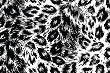 Black and White Abstract Leopard Pattern Seamless Vector