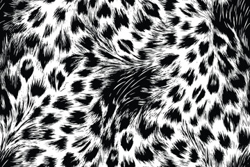 Black and White Leopard Pattern Seamless Vector