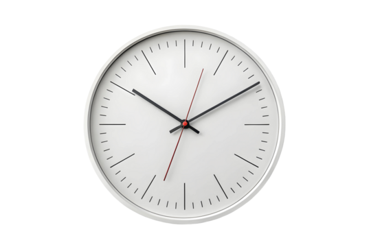 Modern Minimalist Wall Clock with Wooden Frame on Light Background.