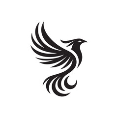 phoenix mark vector silhouette clip art logo design