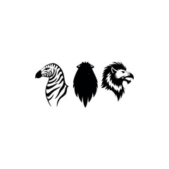 Fototapeta premium Black silhouette animal vector set