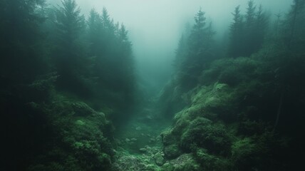 Fototapeta premium Misty Forest Path