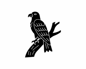 creative details Bird Sitting on a Tree Branch Icon vector illustration